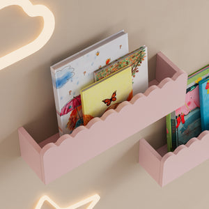 Set 2 rafturi de perete pentru copii Vestnes 40x10x10 cm Cotton Candy [en.casa]