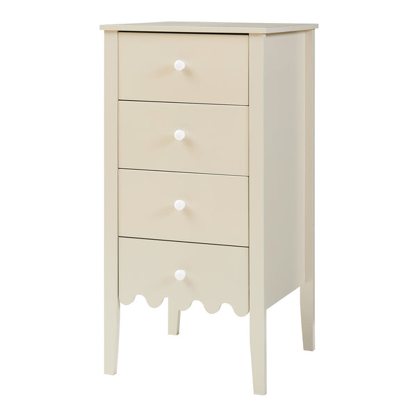Comoda cu 4 sertare Luspoo 82x40x40 cm crem deschis [en.casa]