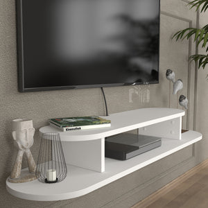 Suport TV perete Targema 120x30x16 cm alb [en.casa]