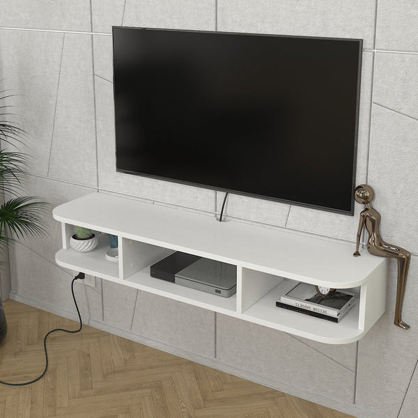 Suport TV de perete Oundsvas 120x30x19 cm alb [en.casa]