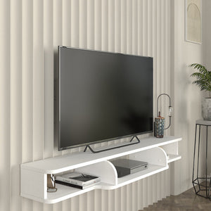 Suport TV de perete Aar 135x30x16 cm alb [en.casa]