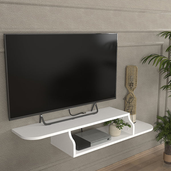 Suport TV de perete Kershaby 120x30x19 cm alb [en.casa]