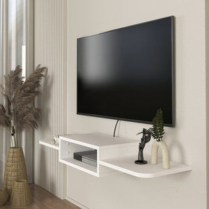 Suport TV de perete Tar 115x30x16 cm alb [en.casa]