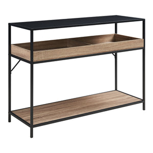 Masa consola Belana 110x40x80 cm negru/efect stejar [en.casa]