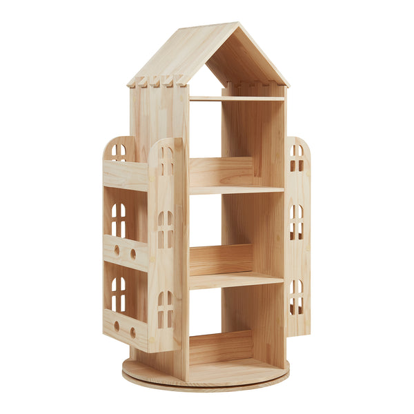 Raft rotativ casuta copii Sanköre 122x64x43 cm natur [en.casa]