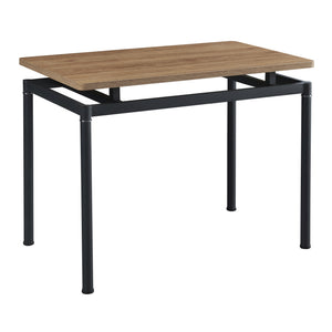 Set masa si 4 scaune Hemnes 75x100x60 cm efect lemn stejar/gri inchis [en.casa]