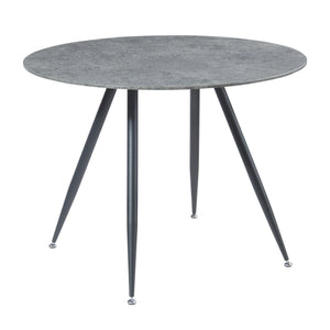 Set masa rotunda si 4 scaune Fitjar 75x100 cm efect beton/gri inchis [en.casa]