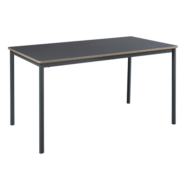 Set masa si 4 scaun Lindesberg 75x140x80 cm gri/gri inchis [en.casa]