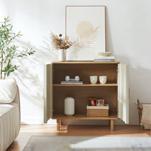 Comoda Ferrersp 80x80x40 cm efect stejar/oatmeal [en.casa]