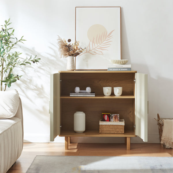 Comoda Ferrersp 80x80x40 cm efect stejar/oatmeal [en.casa]