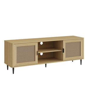 Comoda TV  Lukhomso 152x40x54 cm efect stejar/efect ratan [en.casa]