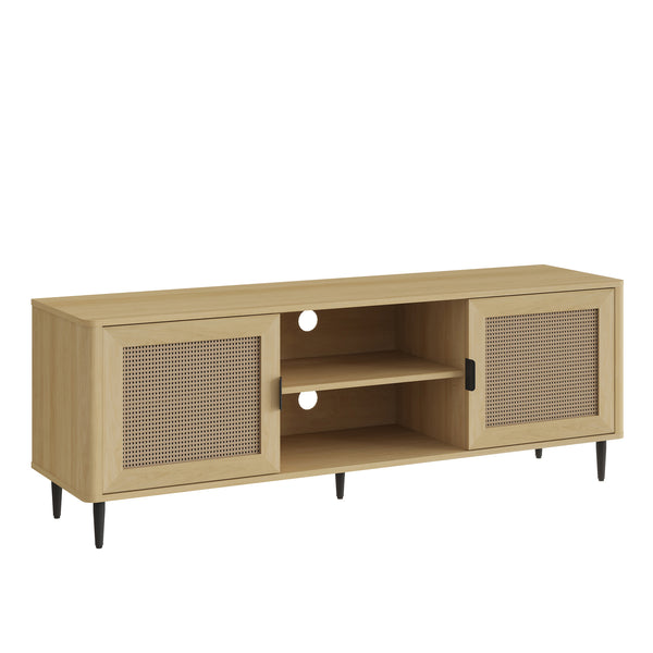 Comoda TV  Lukhomso 152x40x54 cm efect stejar/efect ratan [en.casa]