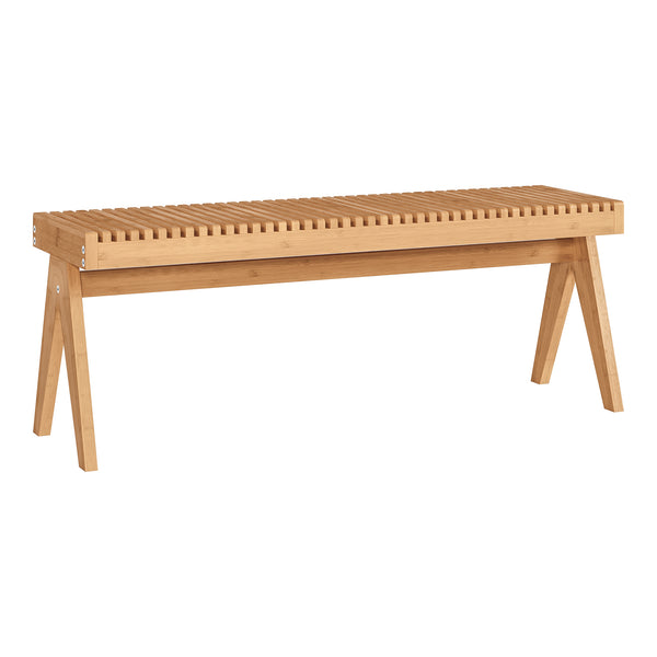 Banca pantofi Lasdarvoo 120x35x45 cm bambus natur [en.casa]