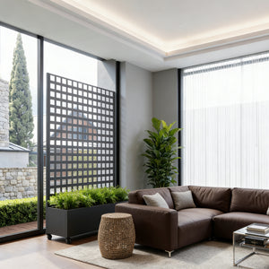Perete despartitor Toma 190x82x38 cm otel galvanizat negru [casa.pro]