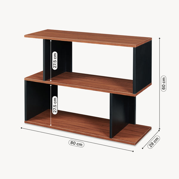 Raft carti Trond 80x29x60 cm negru/efect lemn nuc  [en.casa]