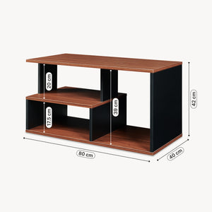 Măsuță de cafea Trond 80x40x42 cm Negru/Nuc [en.casa]