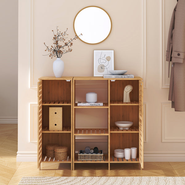 Dulap baie 2 componente Hakseri 87x99x33 cm bambus natur [en.casa]