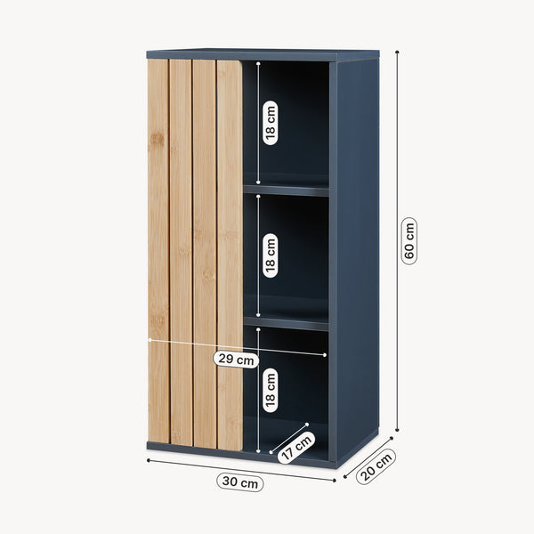 Dulap perete baie Svanes 60x30x20 cm gri inchis/natur [en.casa]