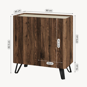 Comodă Trorlon 83x80x40 cm aspect nuc/travertin [en.casa]
