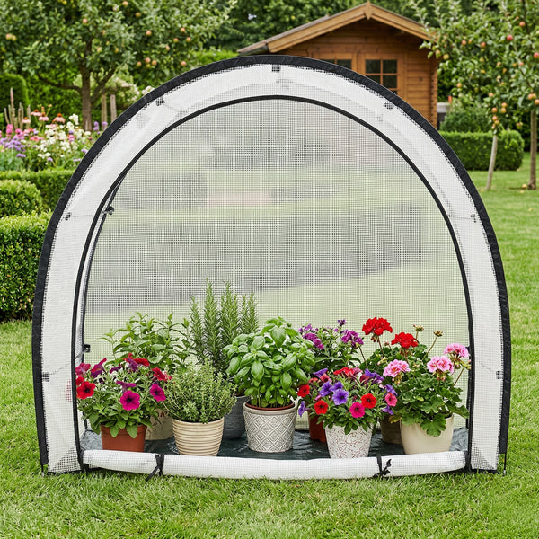 Sera gradina cu fermoar Larshasas 180x80x170 cm transparent  [en.casa] 