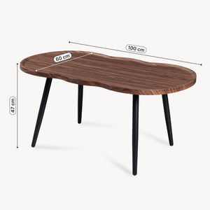 Masă de cafea Ken 100 x 60 x 47 cm aspect nuc [en.casa]