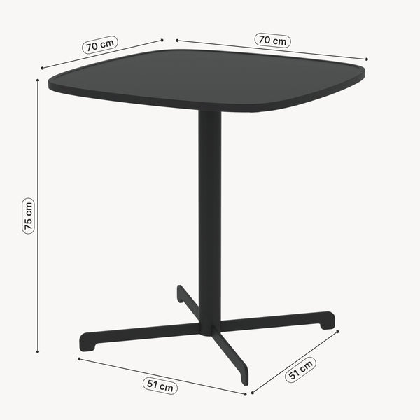Masă bistro de exterior Foggia 75x70x70 cm oțel antracit [casa.pro]