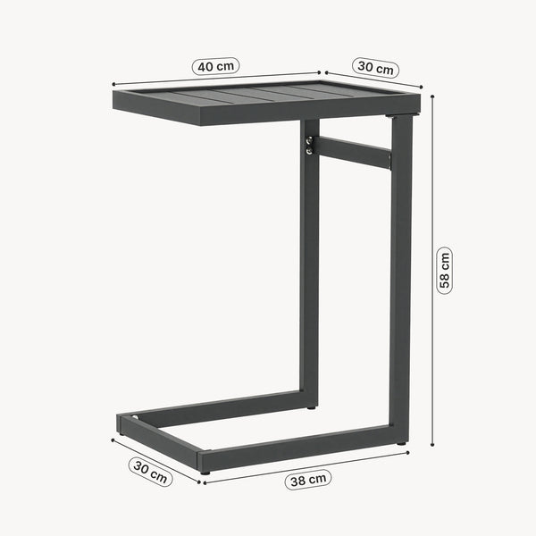 Masă auxiliară de exterior Gaby oțel 58x40x30 cm antracit [casa.pro]