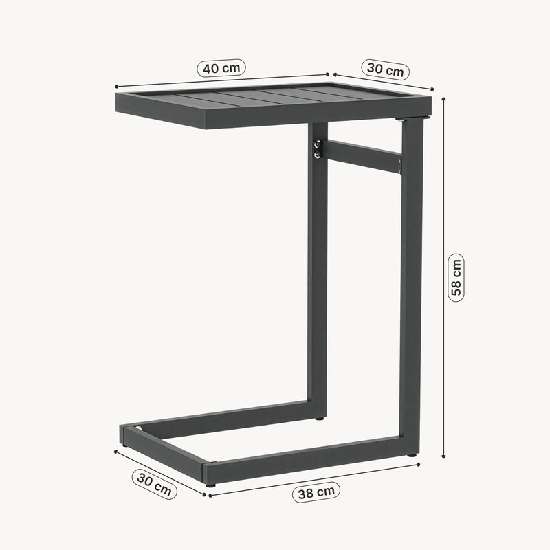 Schiță cotată Masă auxiliară de exterior Gaby oțel 58x40x30 cm antracit [casa.pro]