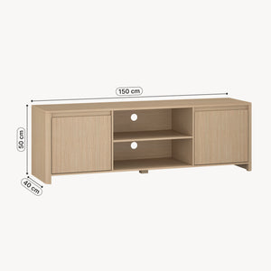 Dulap TV Takranmaa 150x40x50 cm aspect stejar [en.casa]