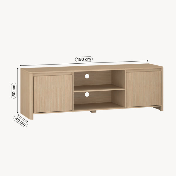 Dulap TV Takranmaa 150x40x50 cm aspect stejar [en.casa]