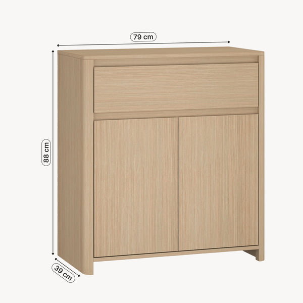 Dulap auxiliar Takranmaa 88x79x39 cm aspect stejar [en.casa]