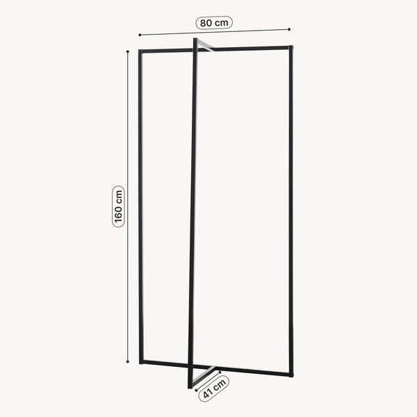 Cuier Norjad 160x80x41 cm Metal Negru [en.casa]