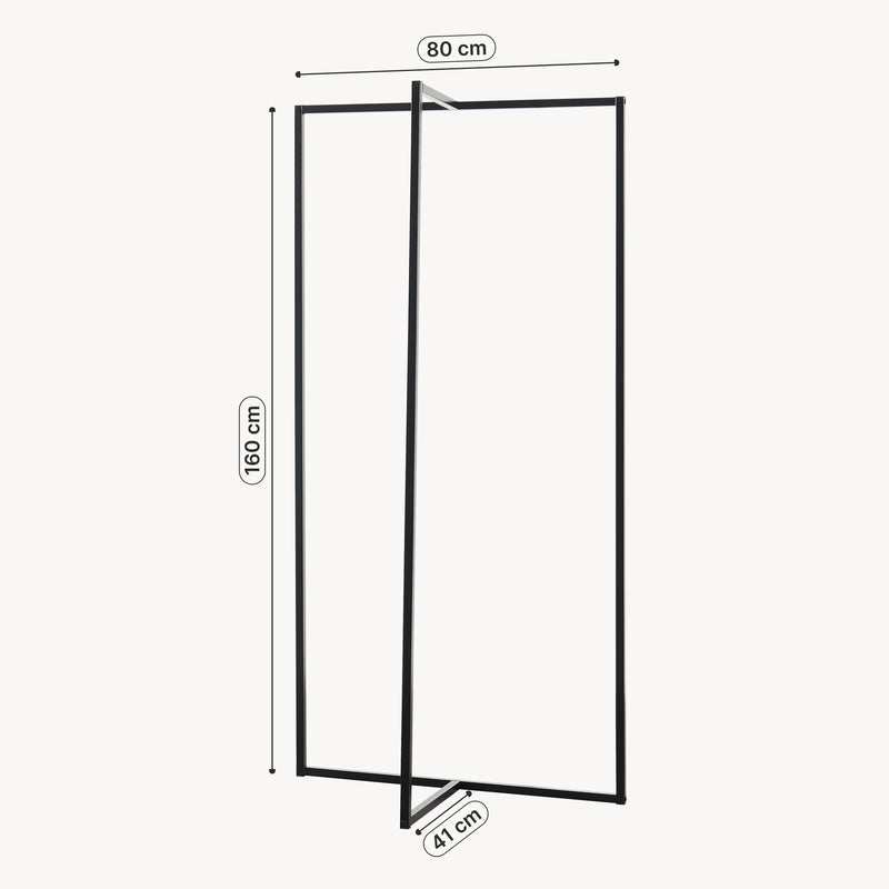 Schiță cotată Cuier Norjad 160x80x41 cm Metal Negru [en.casa]