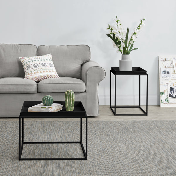 Masuta cafea Olivia set 2 buc masuri diferite cu tava detasabila culori diferite [en.casa] 
