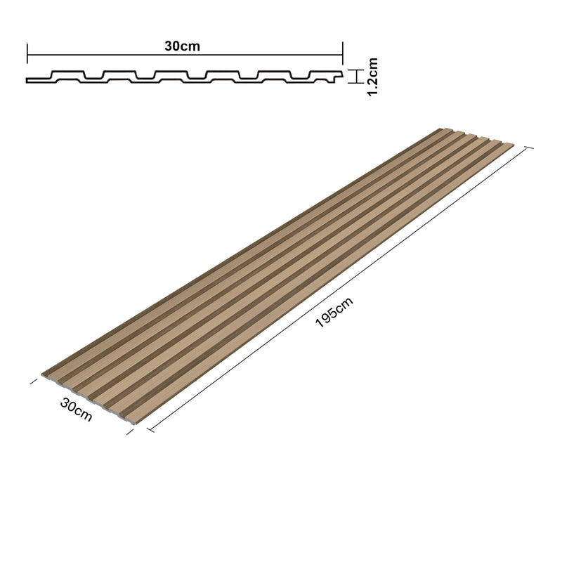 Schiță cotată Set panou perete Borger 195x30cm polistiren stejar deschis [NEU.HOLZ]