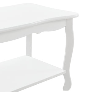 Masuta cafea Shabby Chic MDF/brad alb lacuit [en.casa]