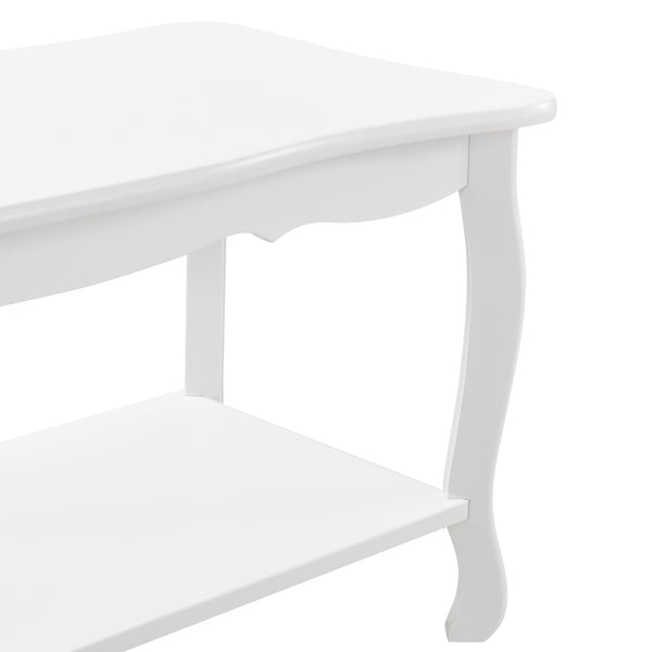Masuta cafea Shabby Chic MDF/brad alb lacuit [en.casa]