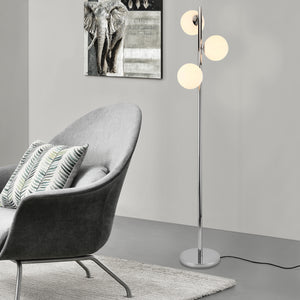 Lampa de podea Gent 154 cm 3 x E14 max. 40W crom alb [lux.pro] 