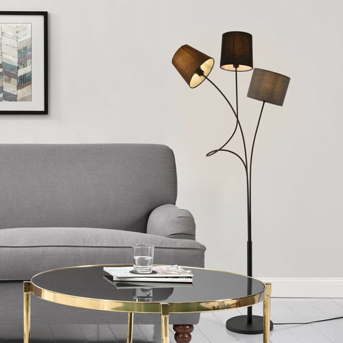 Lampadar Treviso 3 x E14 maro negru gri [lux.pro]