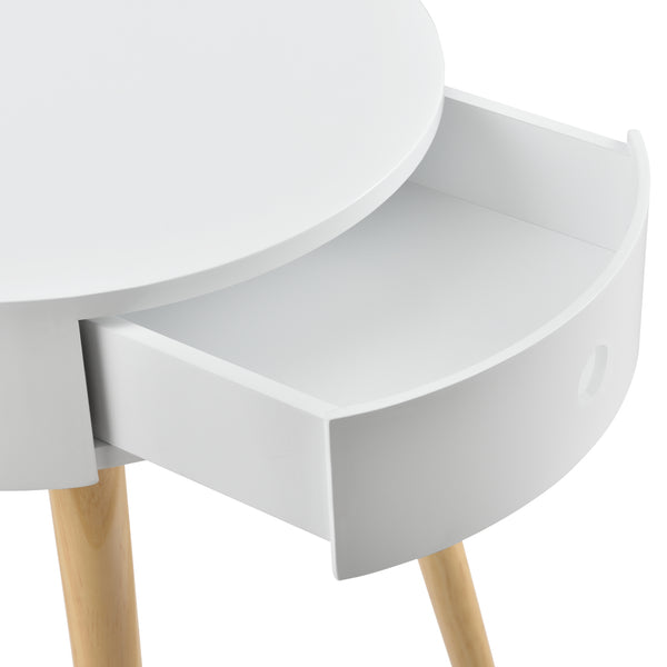 Masuta living Onix alb rotunda [en.casa]