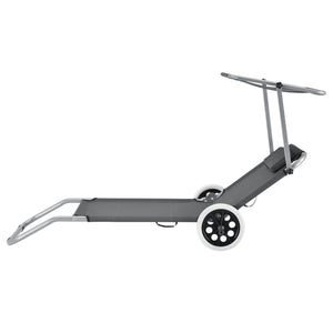 Sezlong HTCB-1308 cu parasolar si roti [casa.pro]