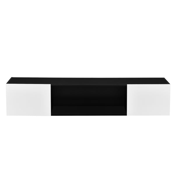 Dulap perete Thabong cu 2 usi si iluminare LED multicolor [en.casa]