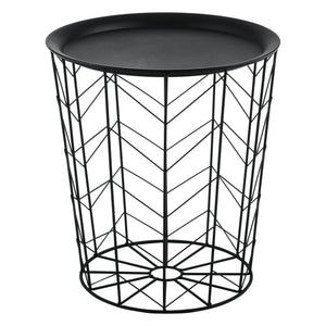 Masuta cafea Cerisey set 2 bucati cu blat detasabil metal negru [en.casa]