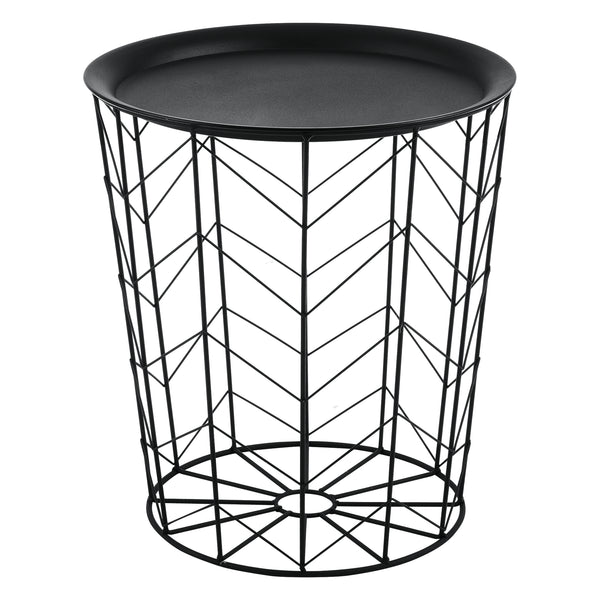 Masuta cafea Cerisey set 2 bucati cu blat detasabil metal negru [en.casa]