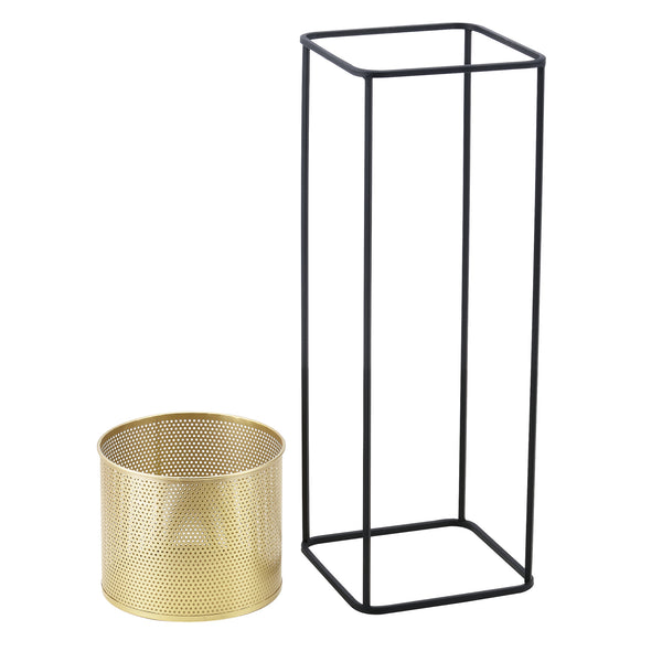 Suport plante Mettet 2 bucati masuri diferite metal negru/auriu  [en.casa]