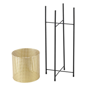 Suport plante Mol 2 bucati metal negru/auriu masuri diferite [en.casa]