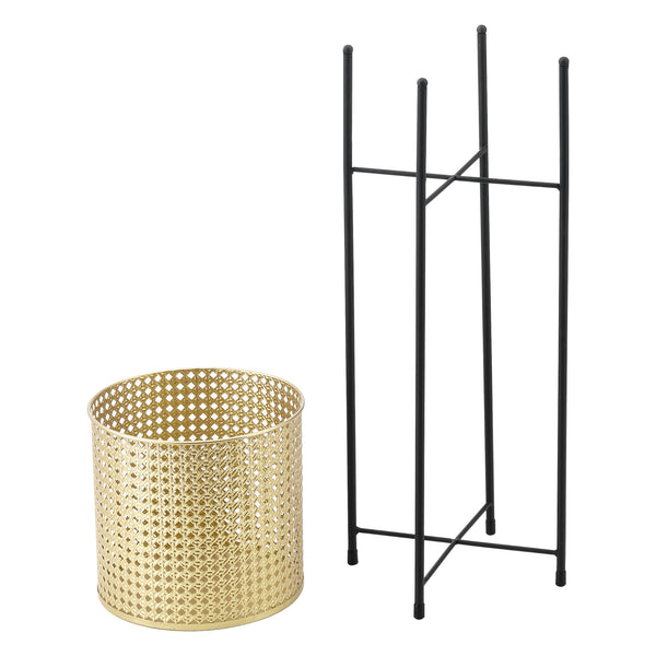 Suport plante Mol 2 bucati metal negru/auriu masuri diferite [en.casa]