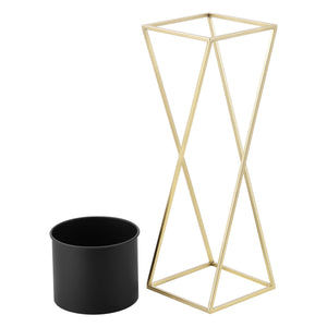 Suport plante Mons 2 bucati metal negru/auriu masuri diferite [en.casa]