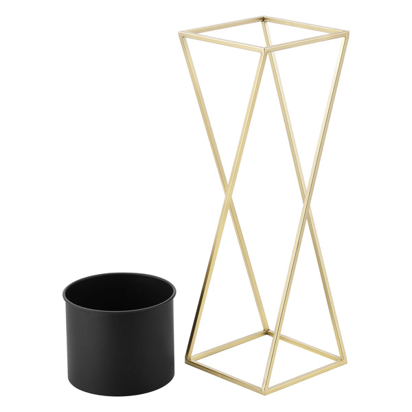 Suport plante Mons 2 bucati metal negru/auriu masuri diferite [en.casa]
