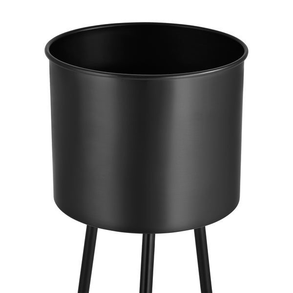 Suport flori Dalhem set 2 bucati metal negru masuri diferite [en.casa]